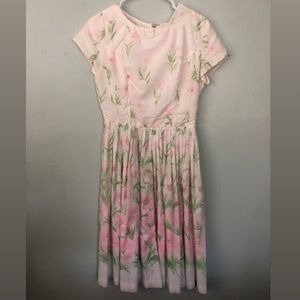 Vintage Floral Tea Dress